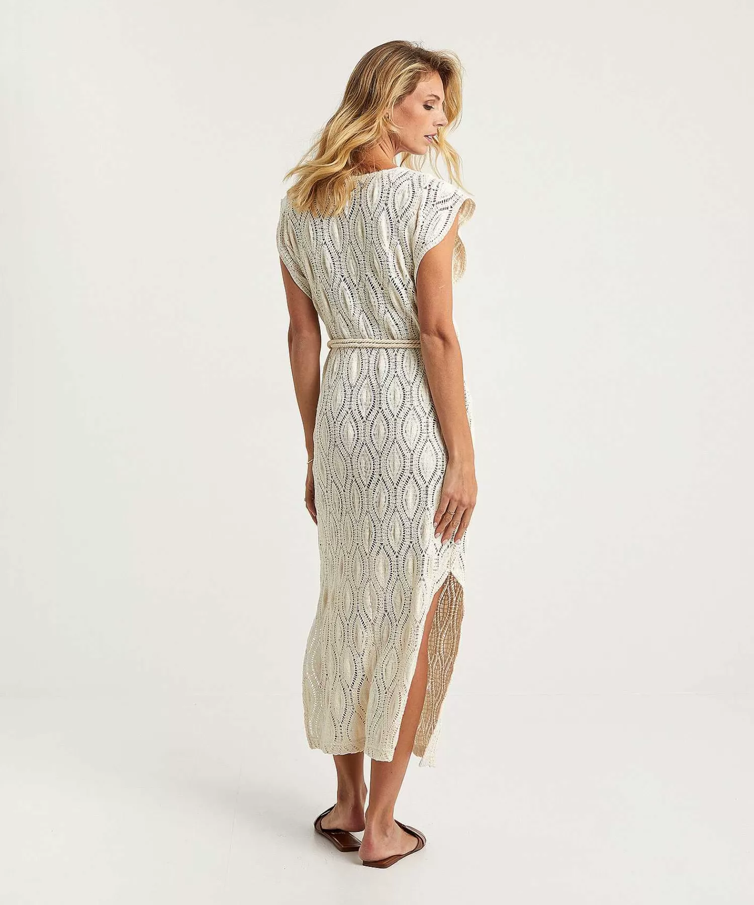 Caroline Biss Vestido De Croche Con Cinturon De Cheap