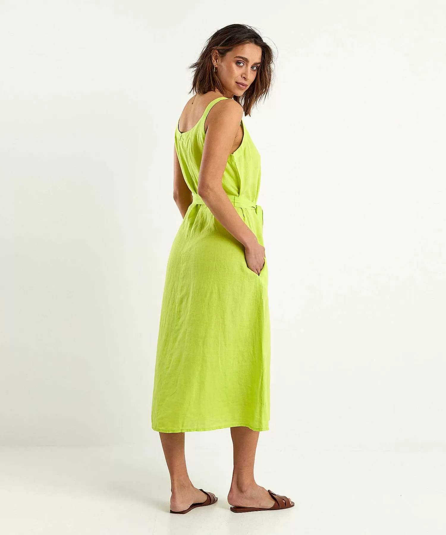 KYRA Vestido De Lino Tirantes Finos Lennie New