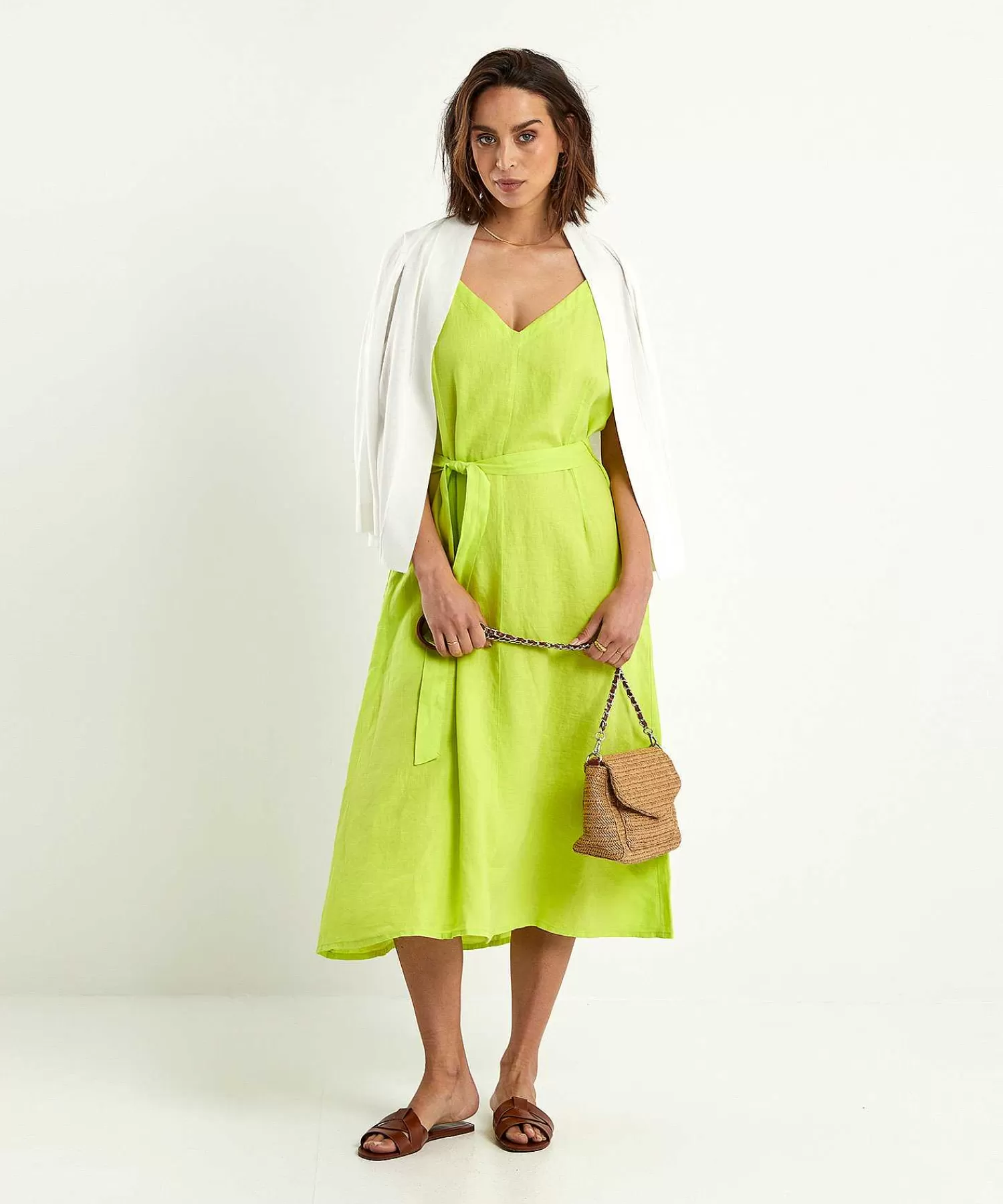 KYRA Vestido De Lino Tirantes Finos Lennie New