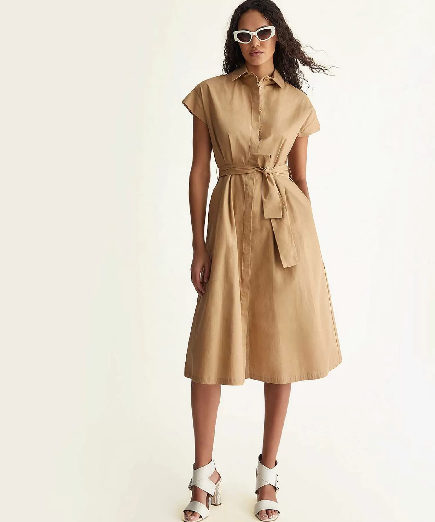 LIU JO Vestido De Popelina Con Cinturon De Outlet