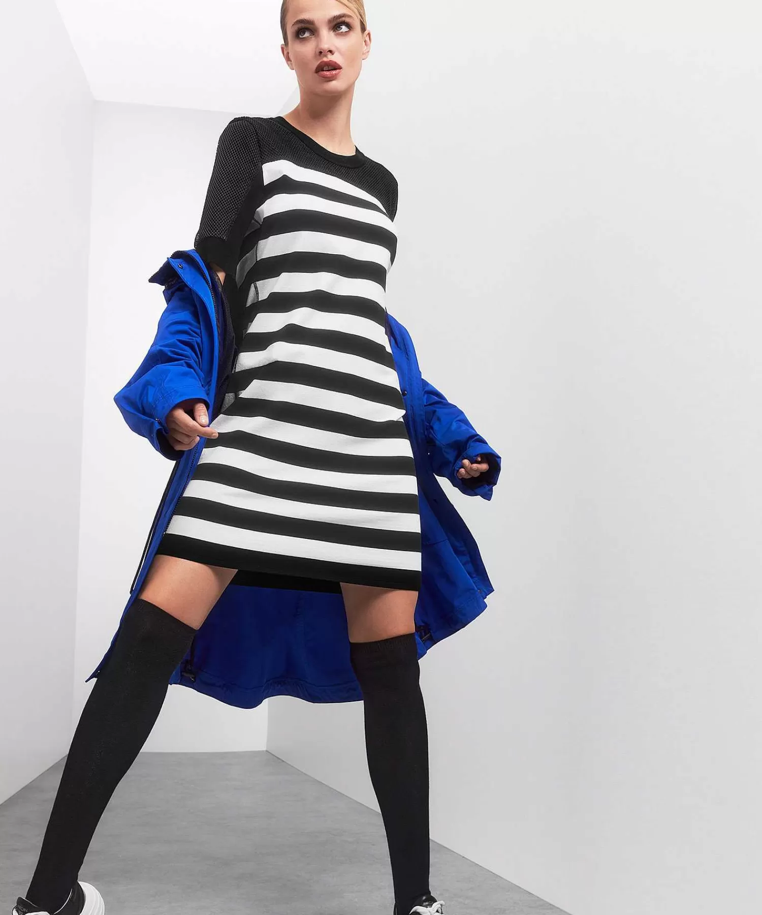 Marc Cain Sports Vestido Deportivo A Rayas Con Malla De Marc Cain New