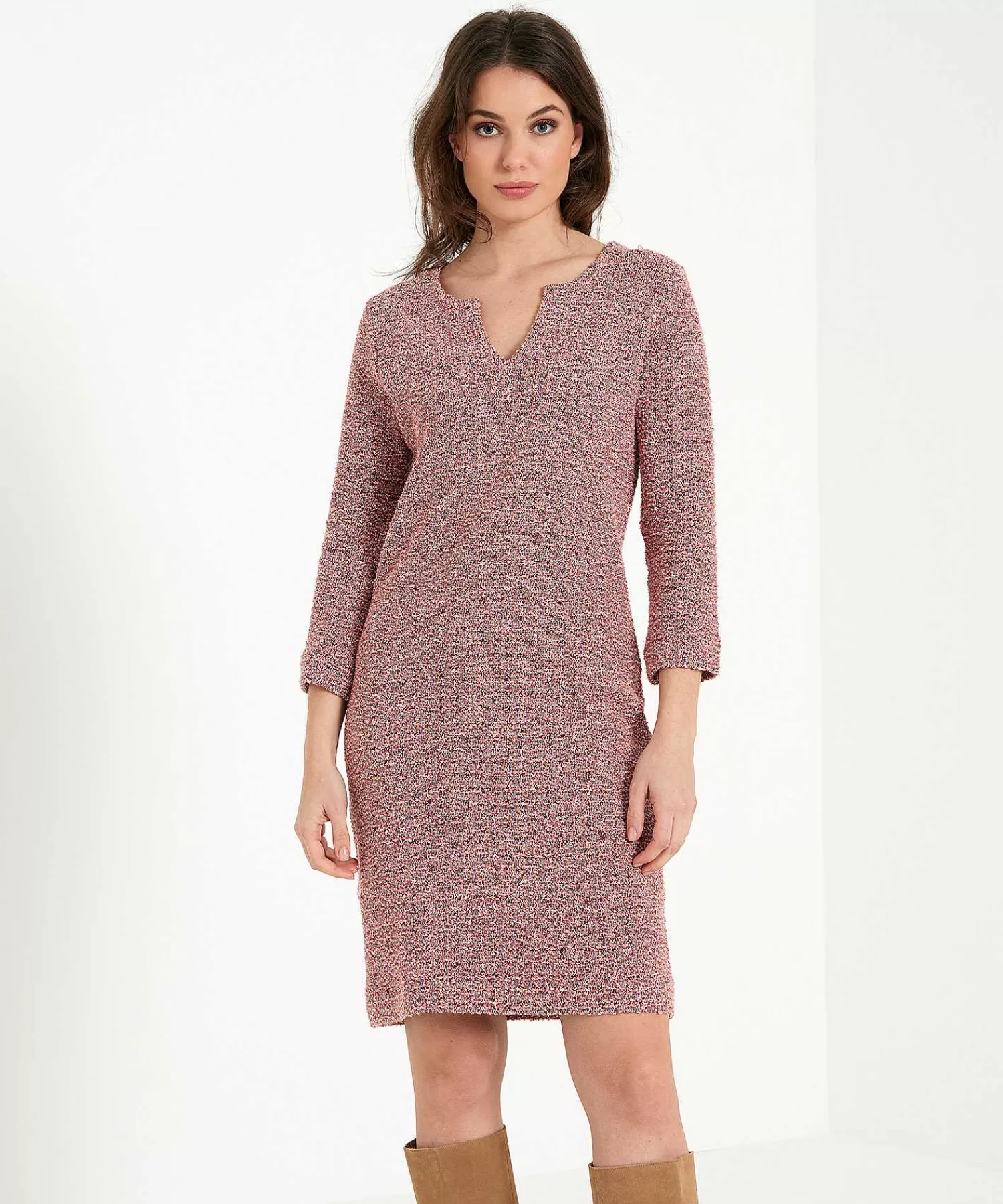 GIULIA E TU Vestido Boucle Con Escote Recortado Outlet