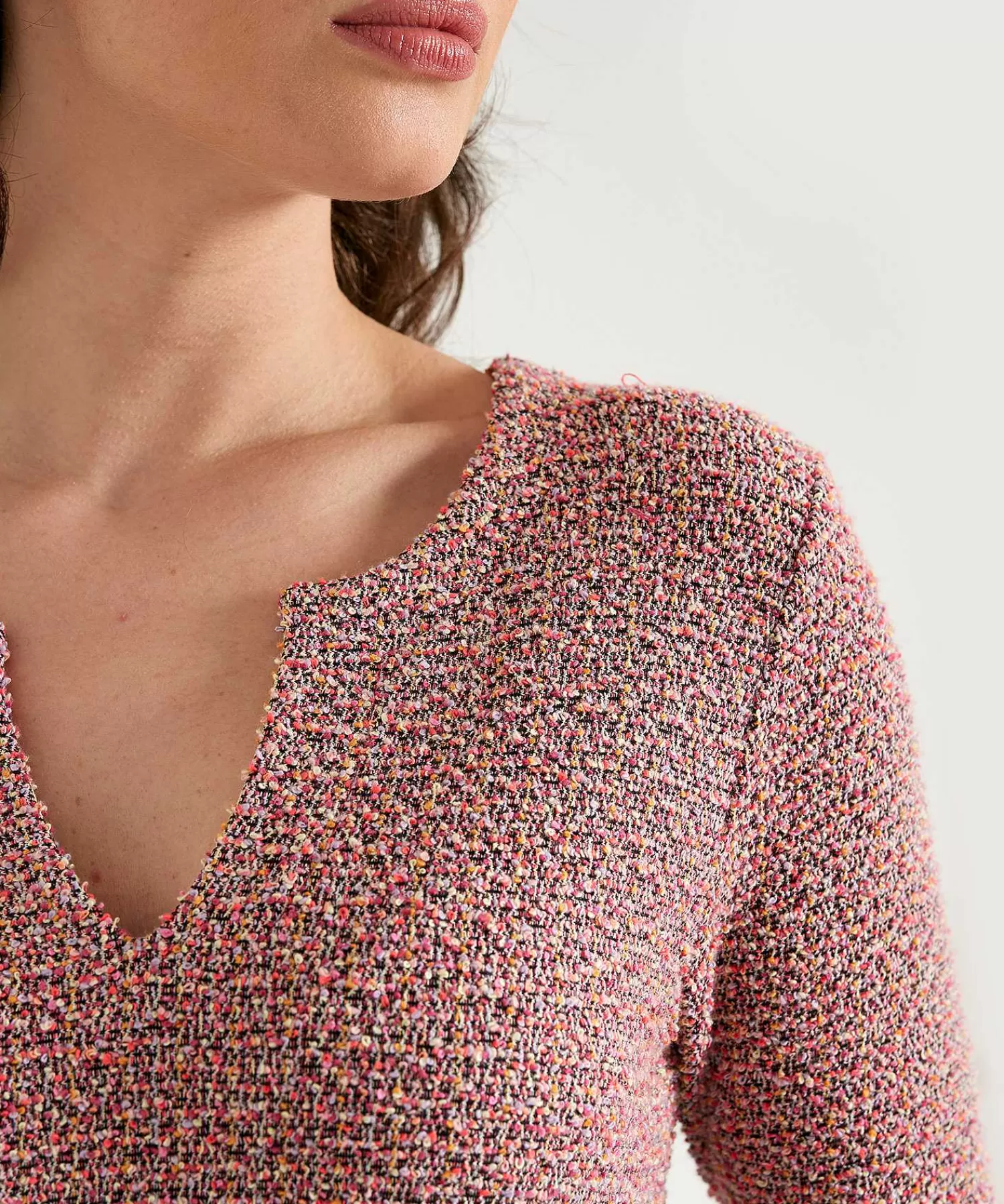 GIULIA E TU Vestido Boucle Con Escote Recortado Outlet