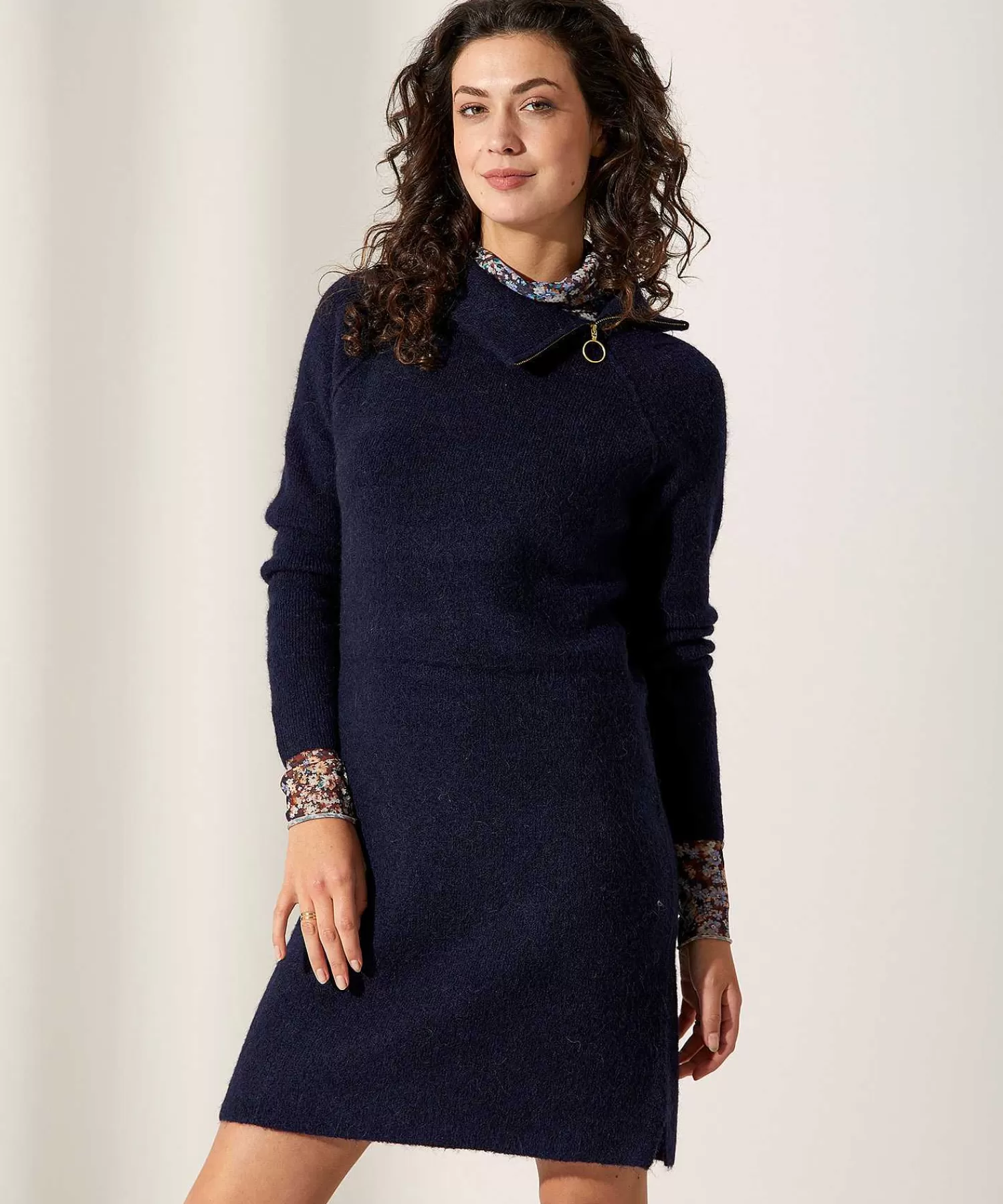 GIULIA E TU Vestido Mezcla Lana Cremallera Best