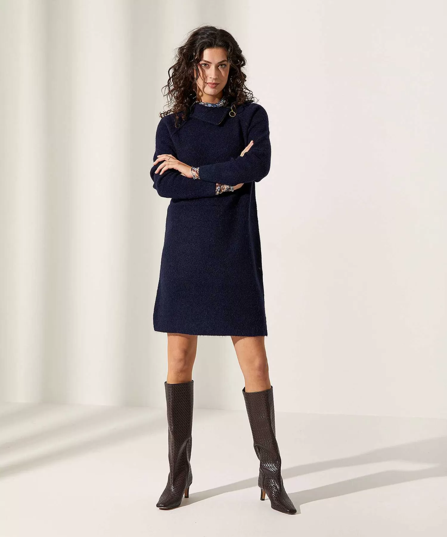 GIULIA E TU Vestido Mezcla Lana Cremallera Best