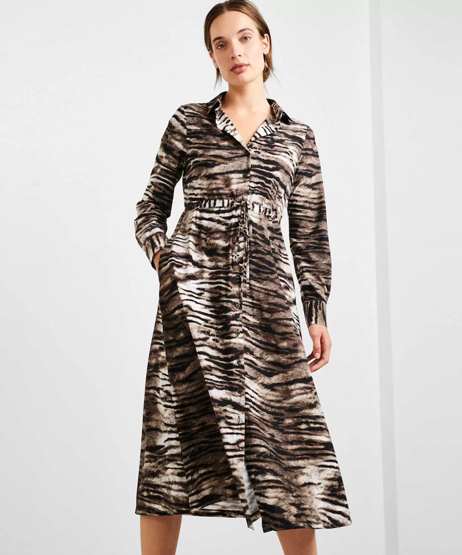 Jane Lushka Vestido Lina Estampado Animal Outlet