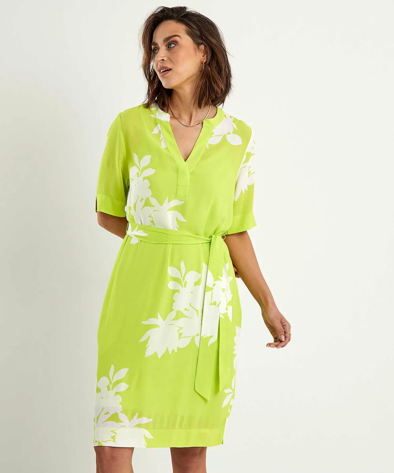 KYRA Vestido Con Cinturon Estampado Floral Gezina Cheap