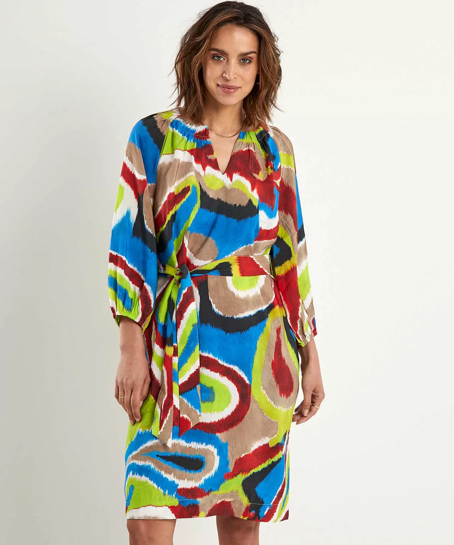 KYRA Vestido Con Cinturon Multicolor Esmee Store