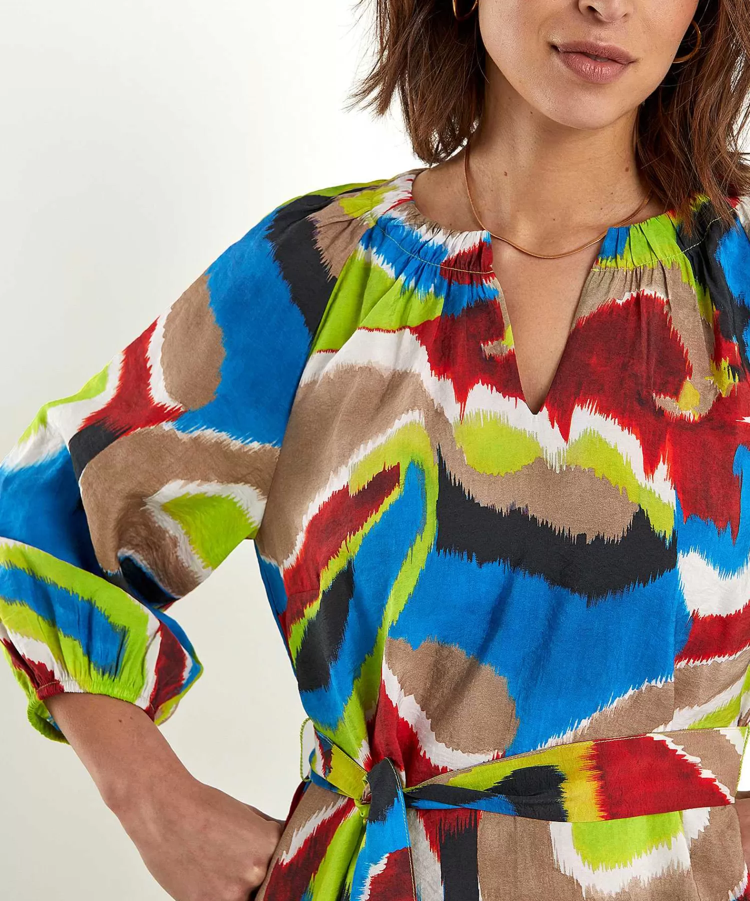 KYRA Vestido Con Cinturon Multicolor Esmee Store
