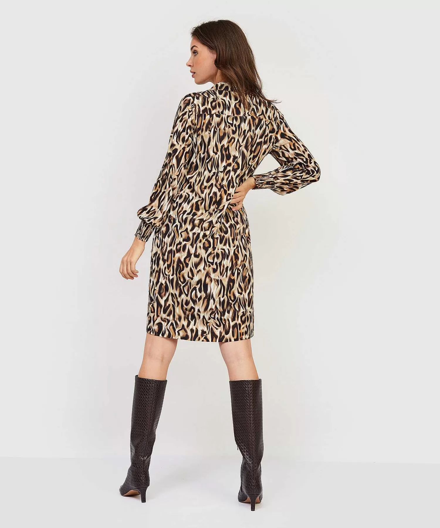 KYRA Vestido De Crepe Animal Print Britta Cheap
