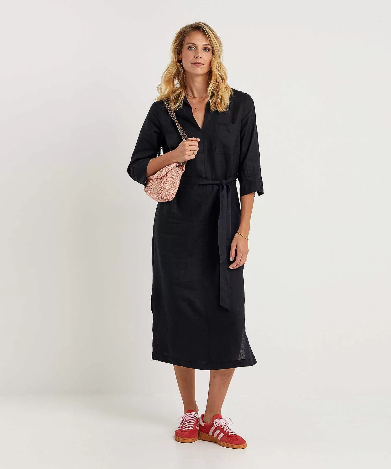 KYRA Vestido De Lino Con Cinturon Lian New