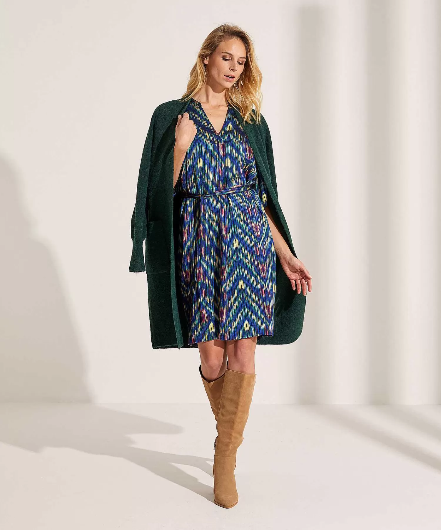 KYRA Vestido Estampado De Rayas Transparentes Flash Sale