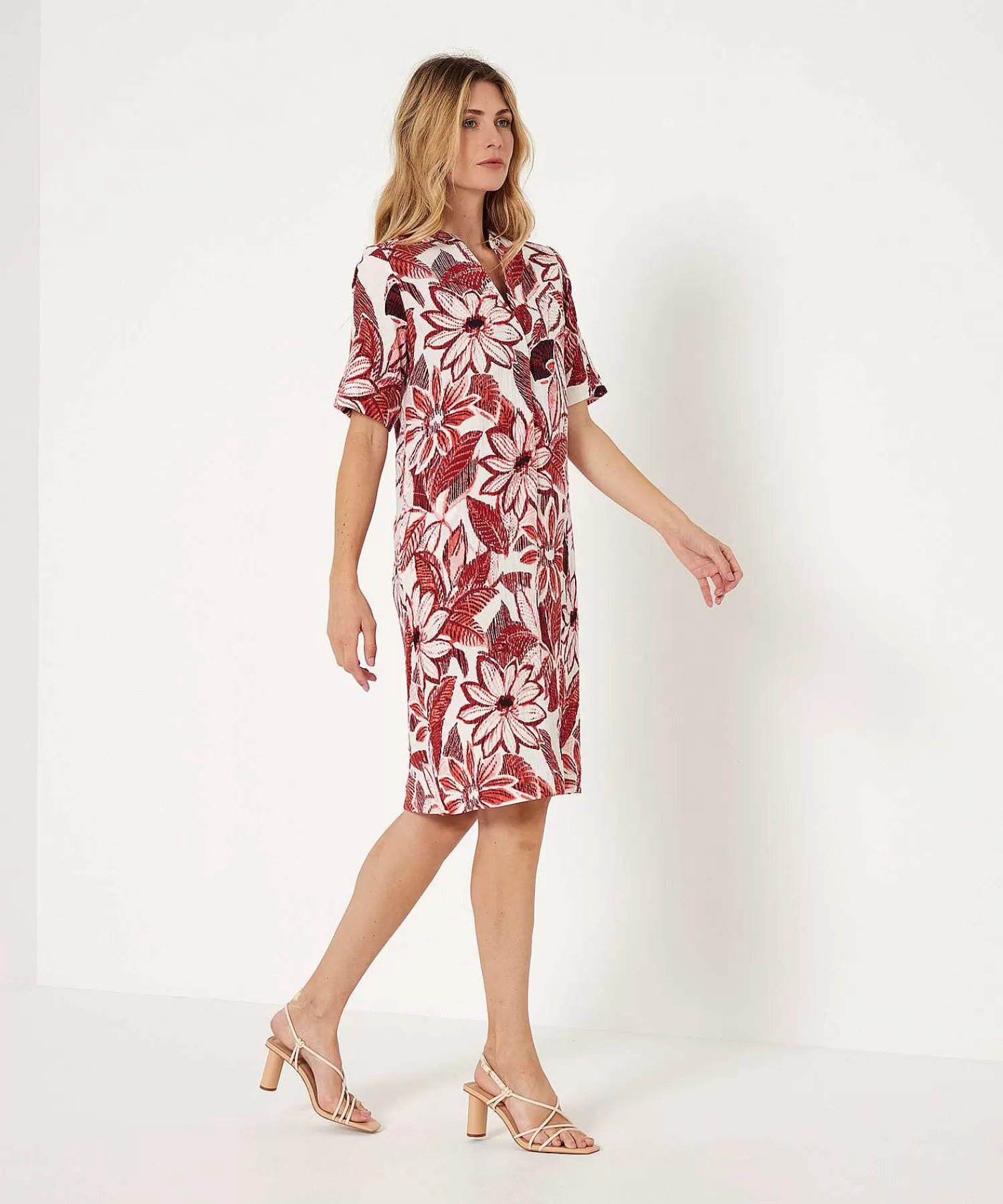 KYRA Vestido Flor Roja Lana Flash Sale