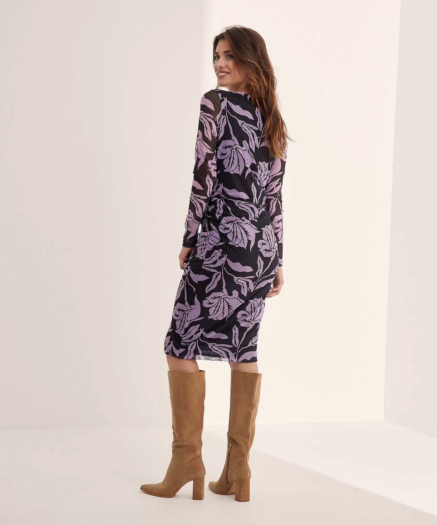 KYRA Vestido Malla Estampado Flores Maja Fashion