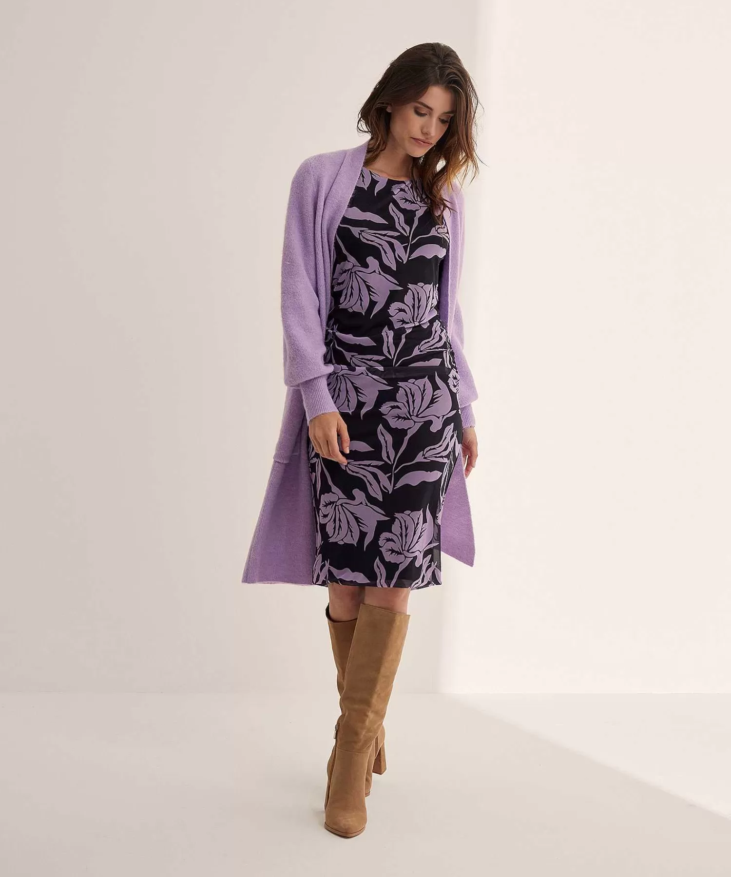 KYRA Vestido Malla Estampado Flores Maja Fashion