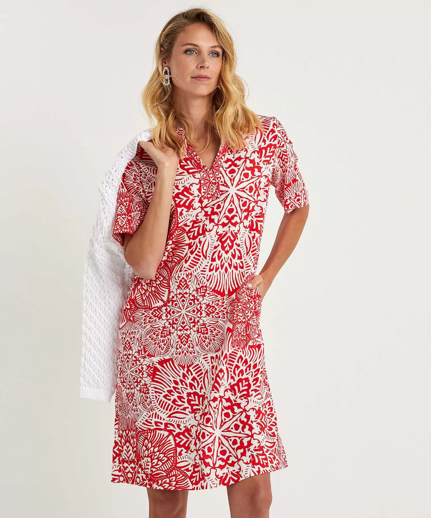 KYRA Vestido Mezcla De Lino Bicolor Leonie Clearance