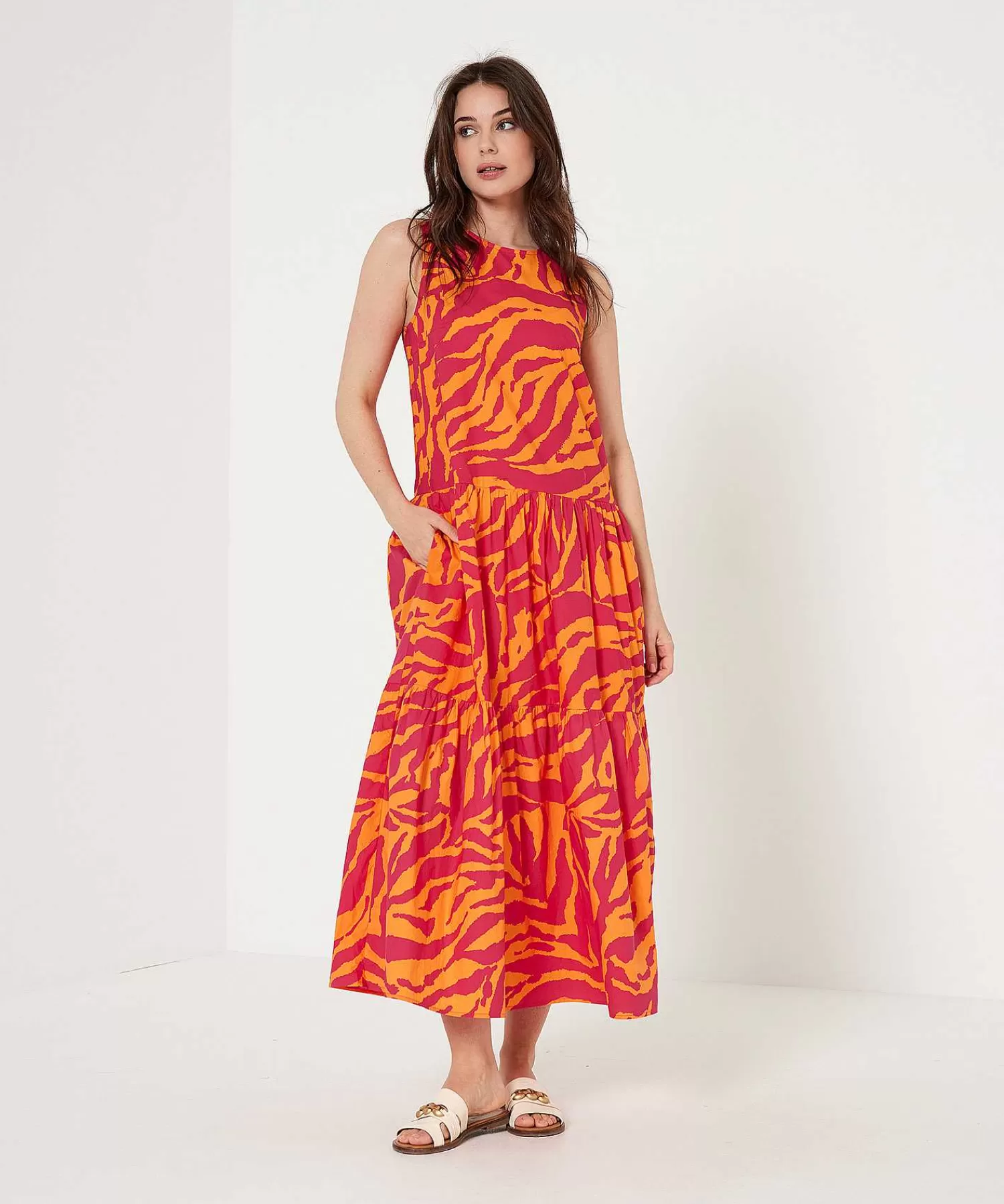 OUI Vestido Sin Mangas Estampado Animal Cheap
