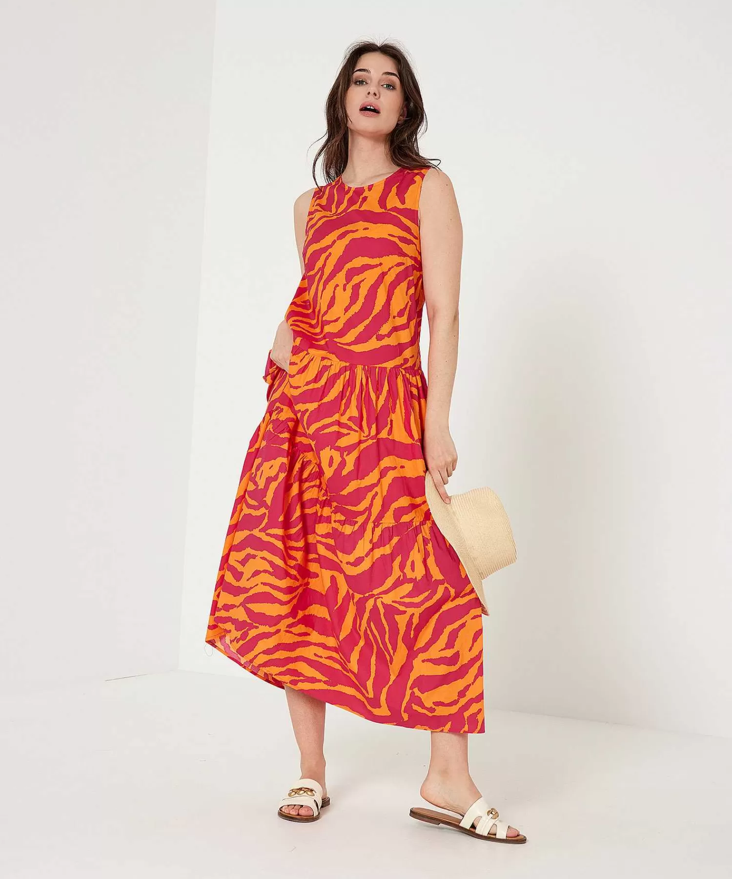 OUI Vestido Sin Mangas Estampado Animal Cheap