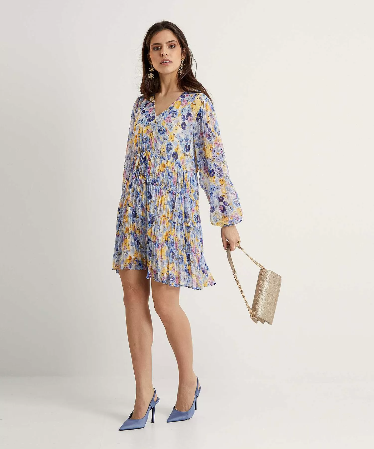LIU JO Vestido Plisado Con Estampado Floral De Best Sale
