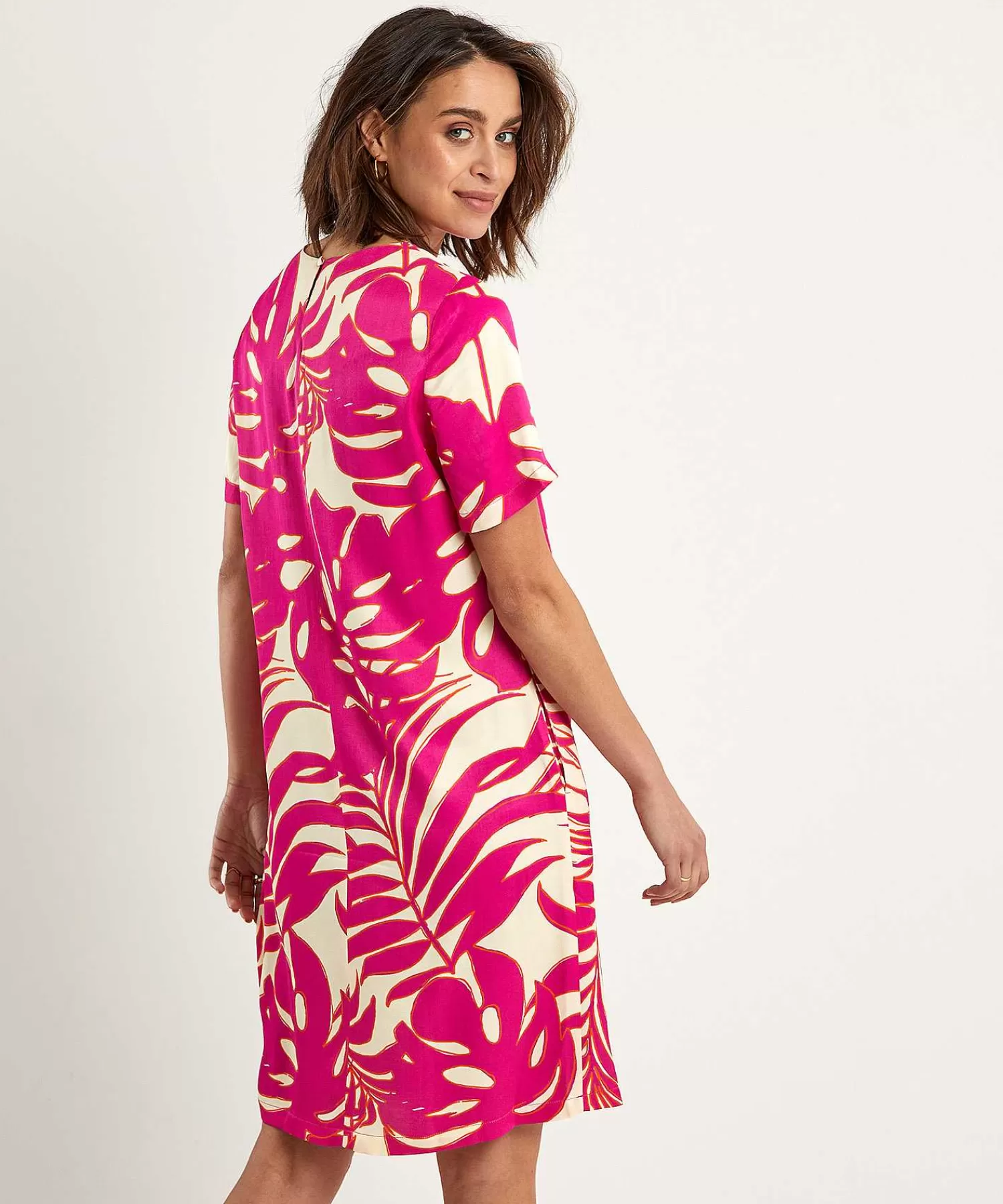 OUI Vestido Sedoso Con Estampado De Hojas New