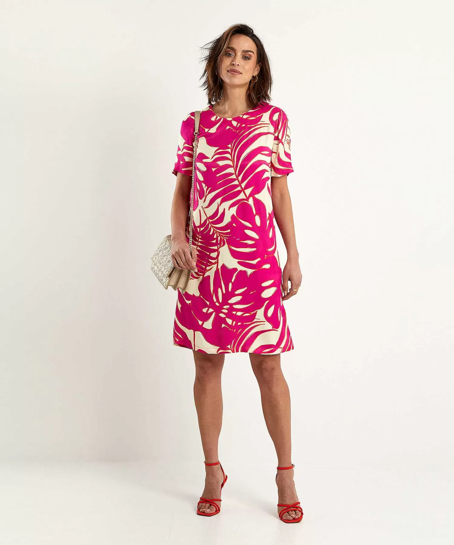 OUI Vestido Sedoso Con Estampado De Hojas New