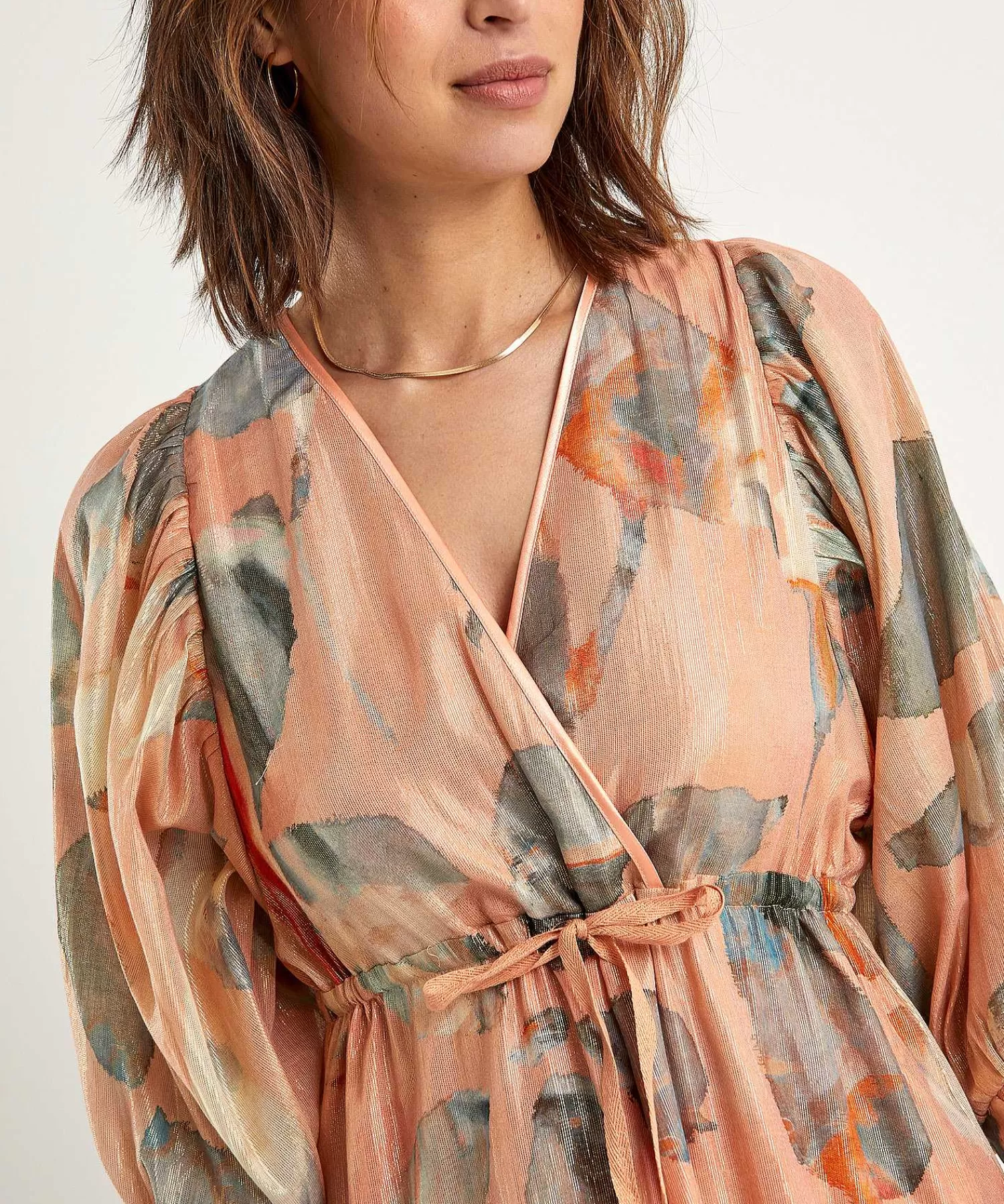 Summum Vestido Estampado Hojas Lurex Clearance