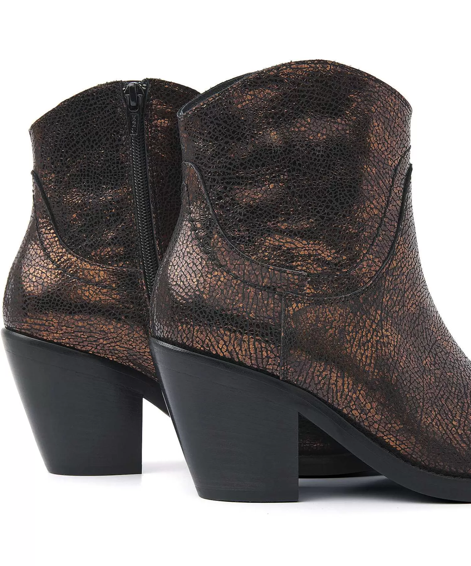 VIA VAI Bota Vaquera Corta Metalizada Mara Denver Best Sale