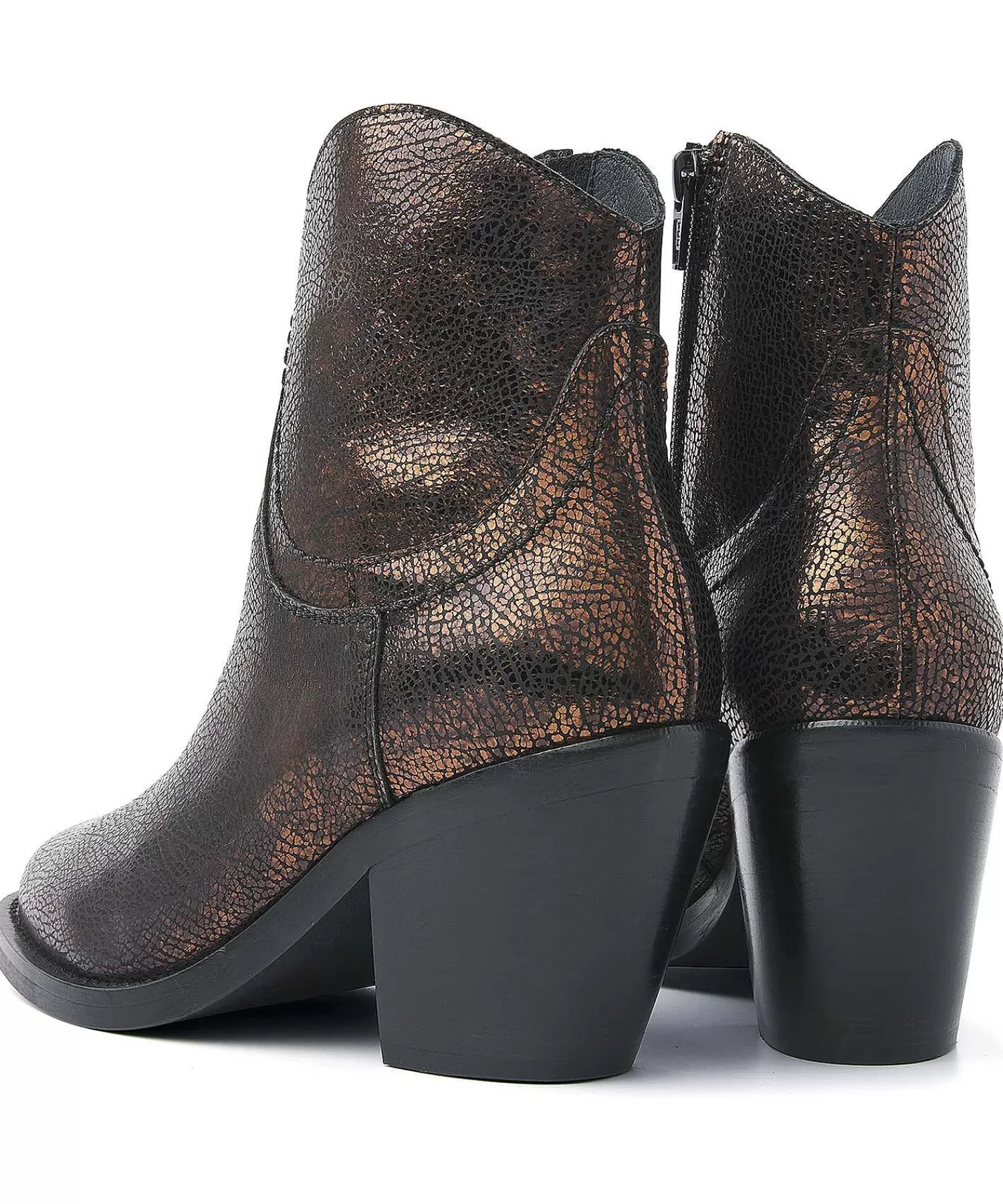 VIA VAI Bota Vaquera Corta Metalizada Mara Denver Best Sale