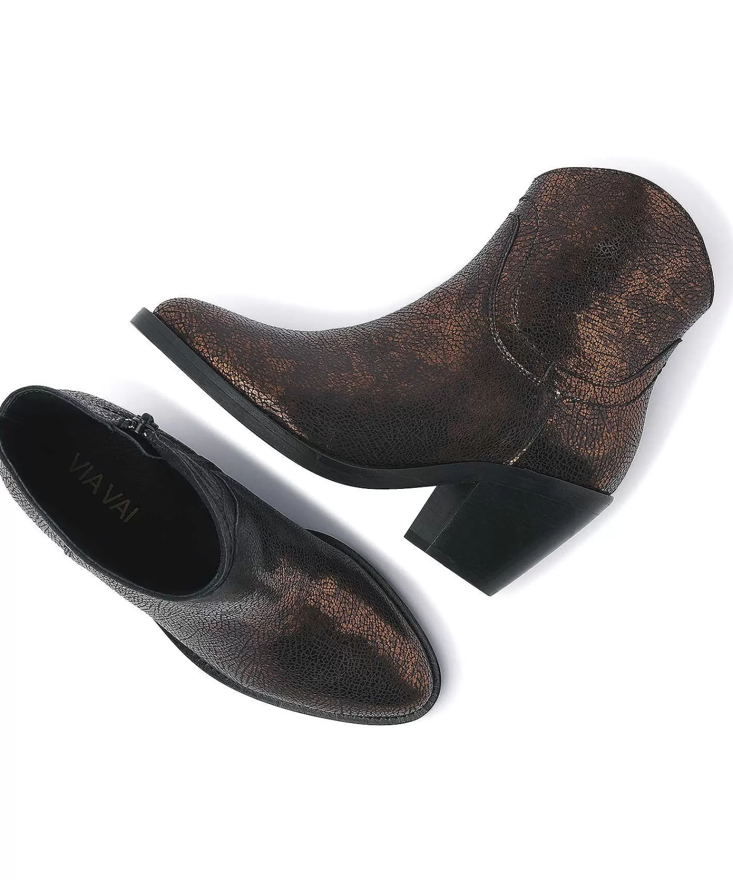 VIA VAI Bota Vaquera Corta Metalizada Mara Denver Best Sale
